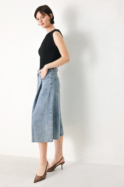 [PREORDER] SKY CHARMER DENIM CULOTTE PANTS
