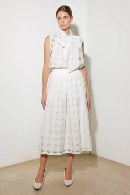 LIVE FOR US WHITE WOVEN ORGANZA TOP