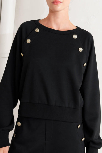 BLACK REGIMENT WOVEN TOP