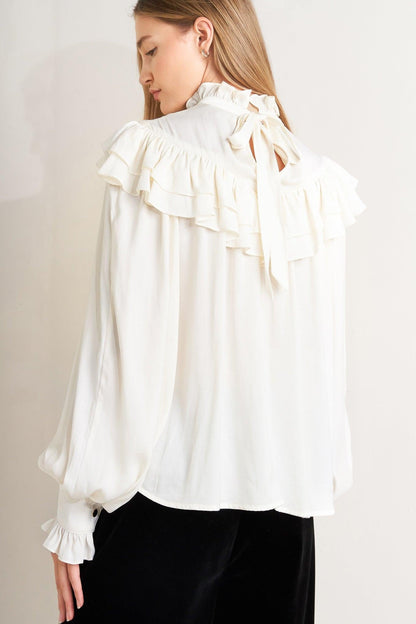 EDWARDIAN WALTZ WOVEN TOP