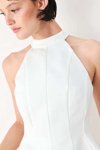 CELESTE HALTER WOVEN TOP