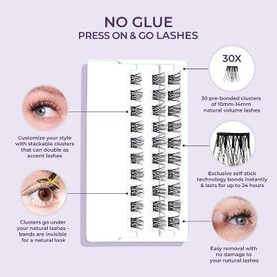 KISS Products imPRESS Press-On Self Adhesive Eyelashes Refill Wispy 30ct - New