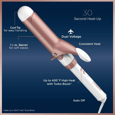 Conair Double Ceramic Rose Gold Curling Iron 1.5 - Imperfect Box