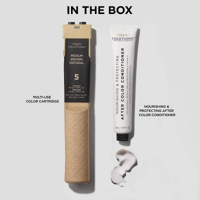 L'Oreal Paris Colorsonic Permanent Hair Color Cartridge Black Natural 1 - Imperfect Box