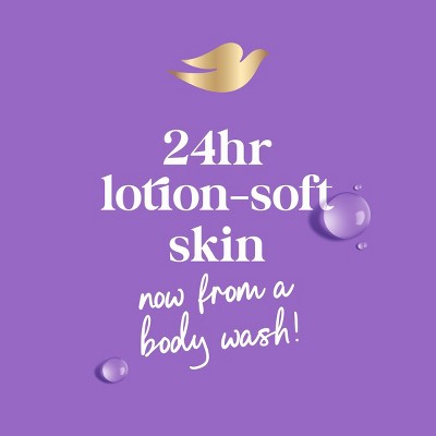 Dove Relax Body Wash Pump Lavender & Chamomile 24hr Lotion-Soft Skin 30.6 fl oz - Imperfect Container