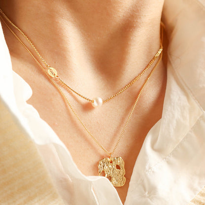 Gold-Plated Pearl Pendant Necklace, 18k on Sterling Silver