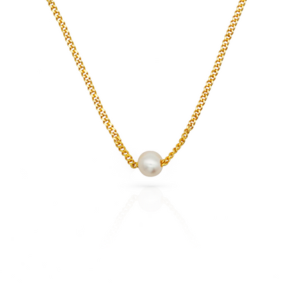 Gold-Plated Pearl Pendant Necklace, 18k on Sterling Silver