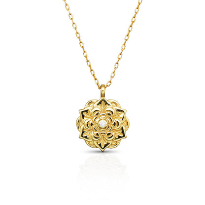 Danielle Floral Pendant Gold Necklace