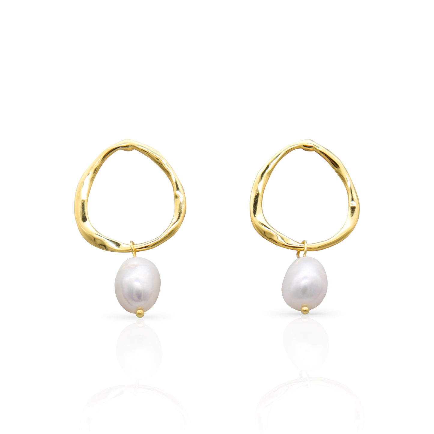Seashell Gold Vermeil Pearl Earrings