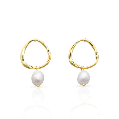 Seashell Gold Vermeil Pearl Earrings