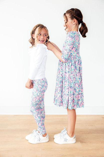 Head in the Clouds 3/4 Sleeve Pocket Twirl Dress