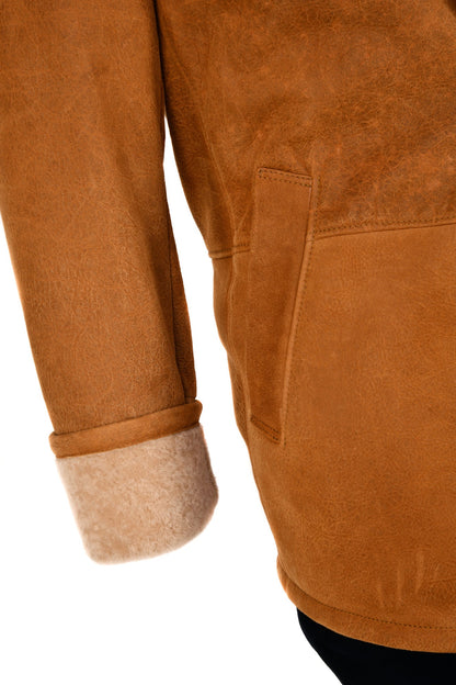 Hettabretz Leather Shearling Overcoat