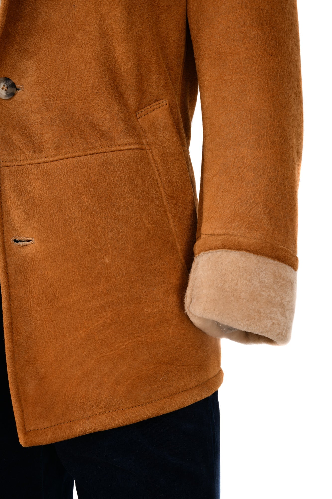 Hettabretz Leather Shearling Overcoat