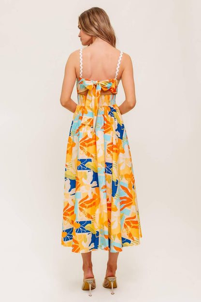 DAWN PETAL KISS WOVEN MIDI DRESS