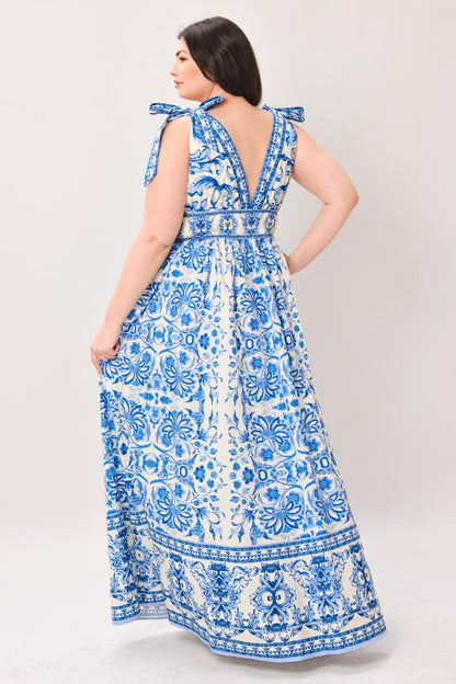 BY THE BAY BLUE WOVEN MAXI DRESS