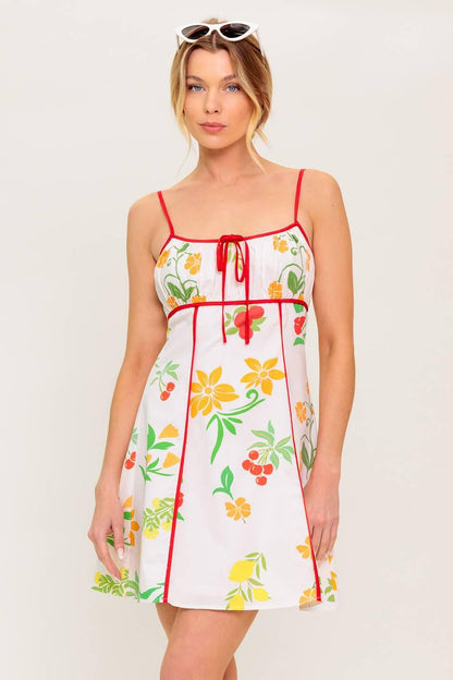 HEART OF GOLD WOVEN MINI DRESS