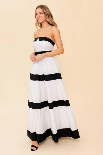 YOURS TO KEEP COLOR BLOKED MAXI DRESS