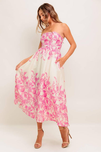 COCO LOCOS WOVEN MIDI DRESS