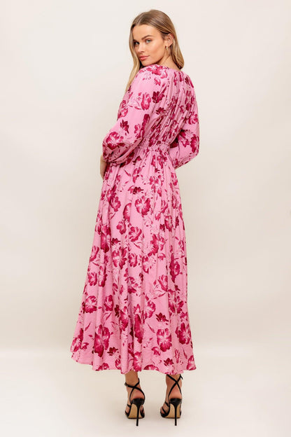 HONEY BUN MOUVE WOVEN MIDI DRESS