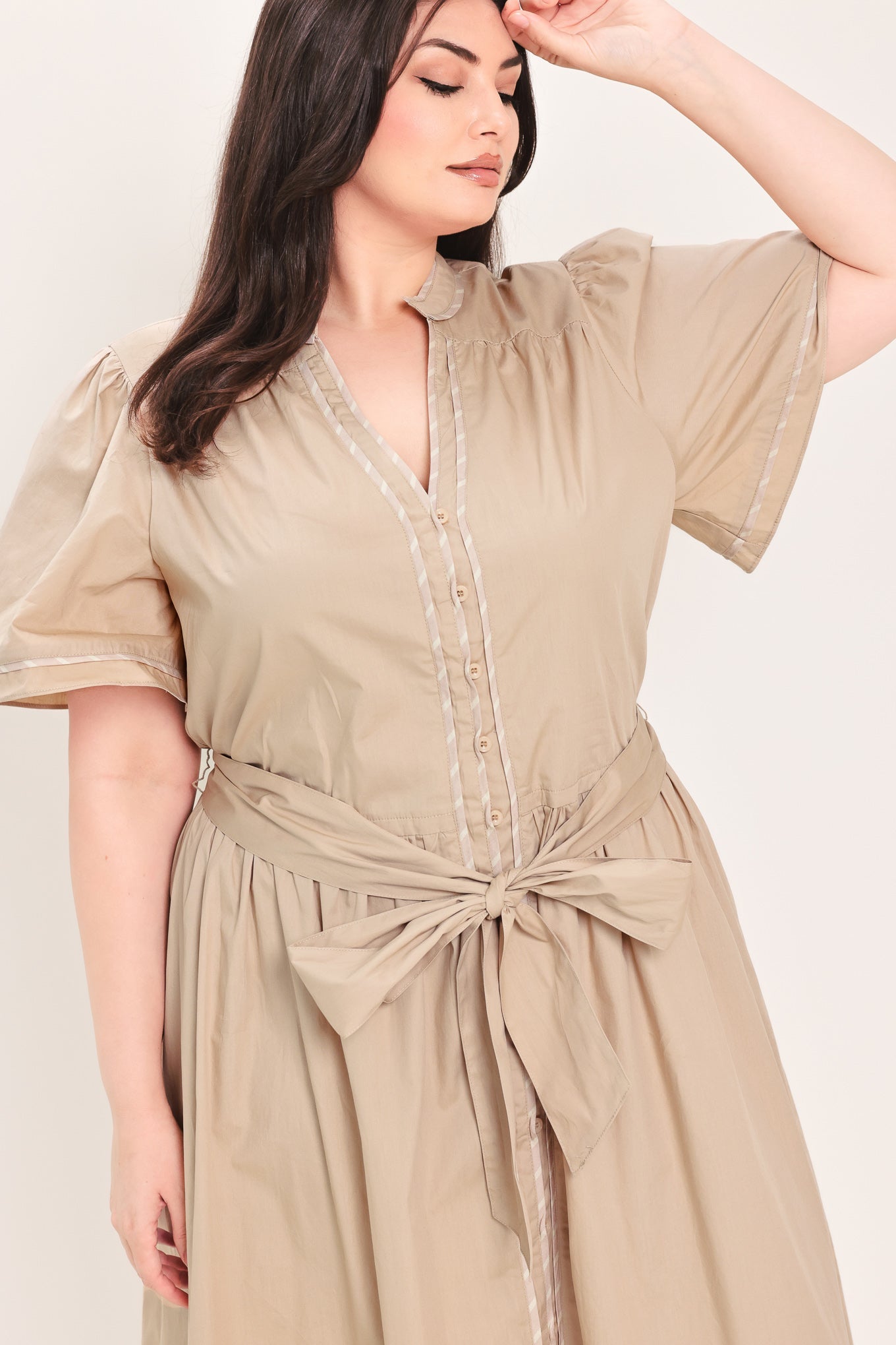 EVERGREEN ROMANCE WOVEN MIDI DRESS