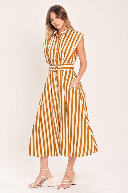 SUNSET MARINA WOVEN MIDI DRESS