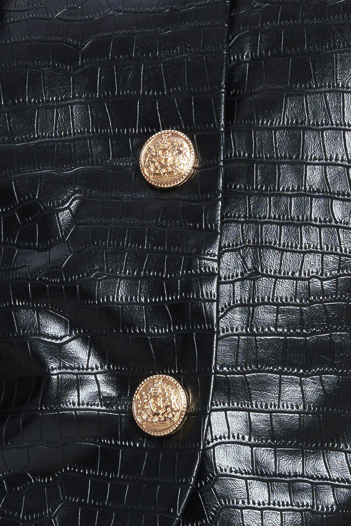 AT THE START FAUX LEATHER BOLERO JACKET