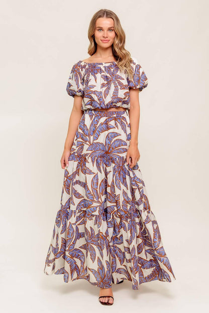 PETAL WALTZ WOVEN MAXI SKIRT