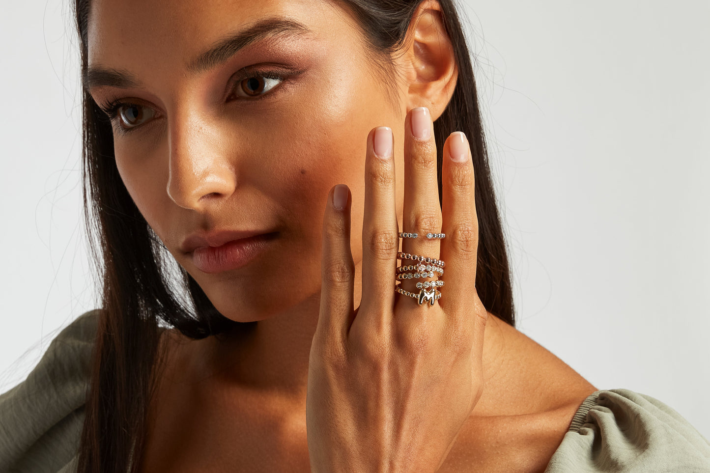Double 14K Bezel Ball Ring