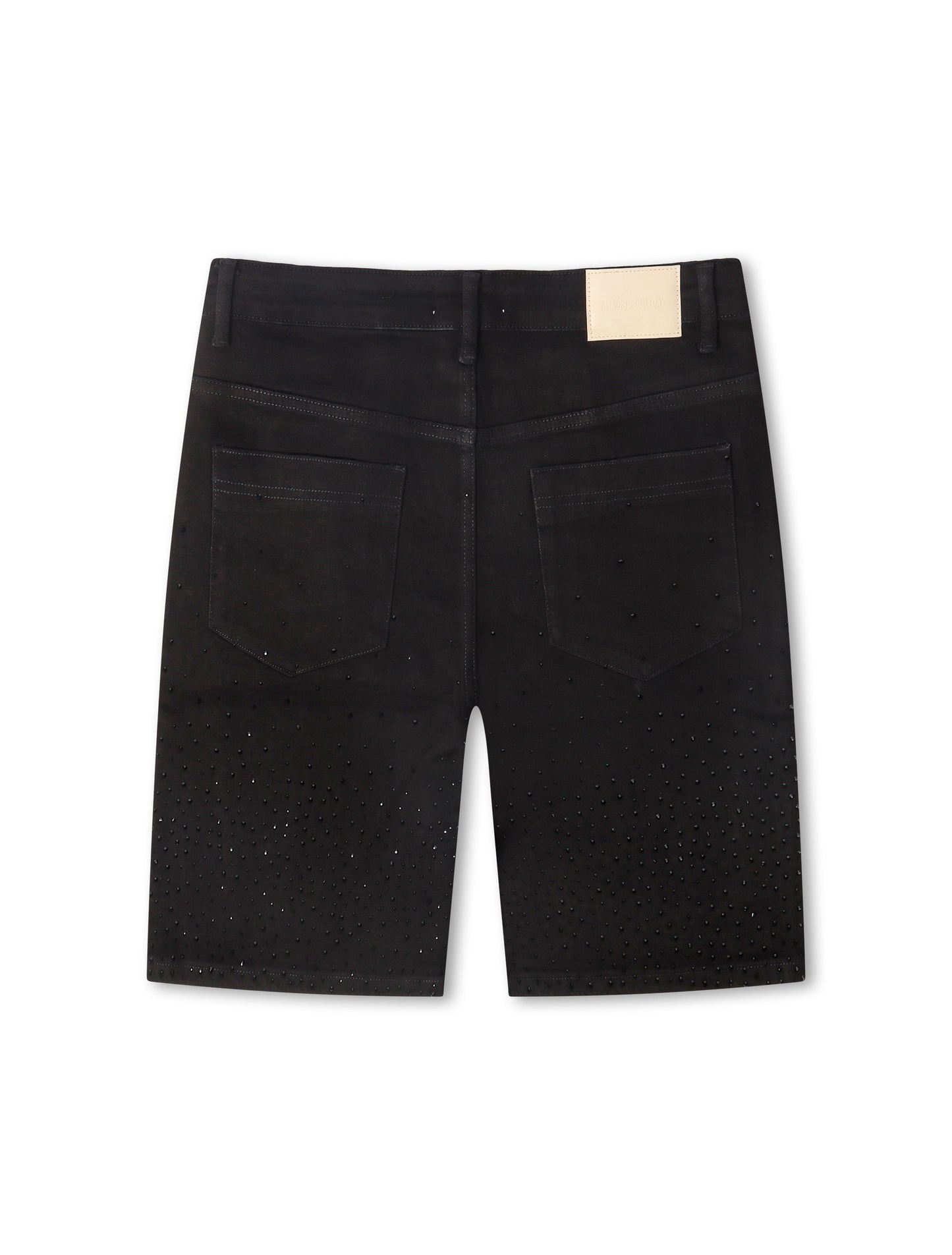 Almost Someday Solomon Rhinestone Jorts - Black