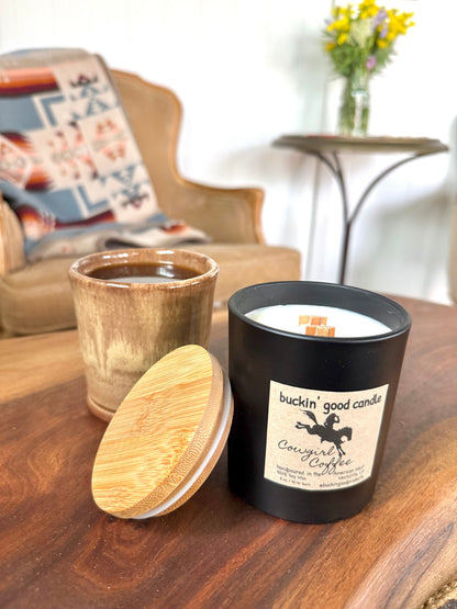 Cowgirl Coffee, Wooden Wick Candle