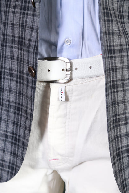Kiton Plaid Wool-Silk-Linen Sport Jacket