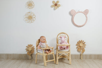 The Blooming Rattan Flower Stem – Handcrafted Boho Wall & Room Decor