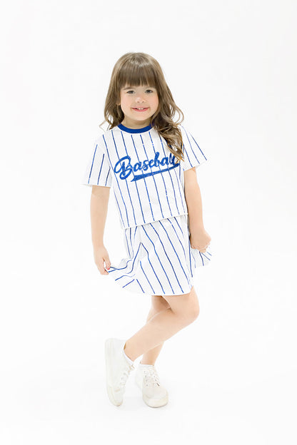 Baseball Royal Blue Striped Top