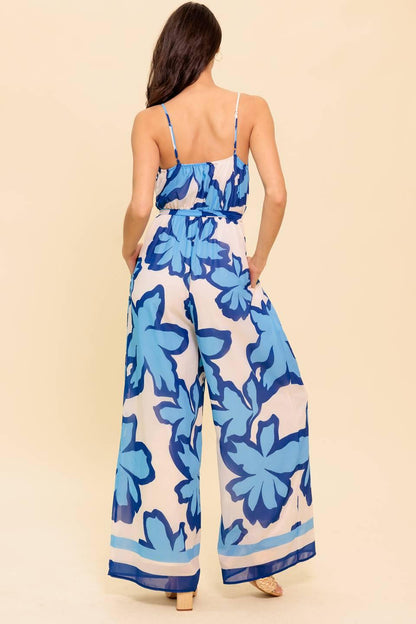 A NOVEL APPROACH NAVY WOVEN JUMPSUIT