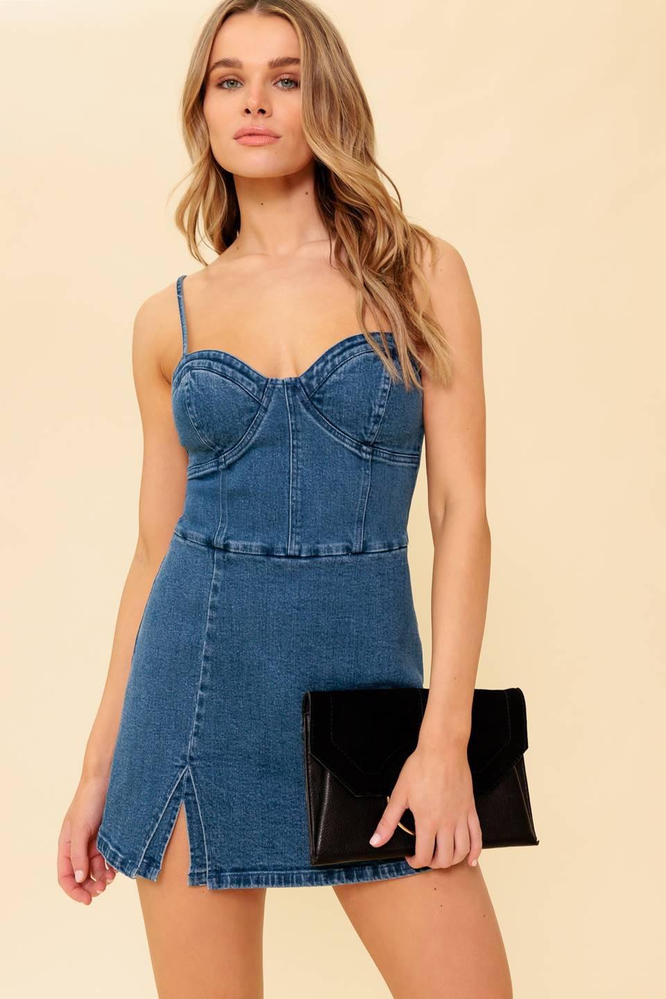 THE WAY TO LOVE DENIM SKORT ROMPER