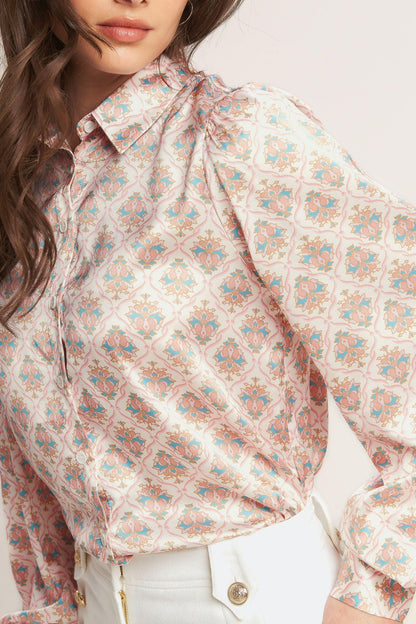 MOROCCAN MUSE PINK WOVEN TOP