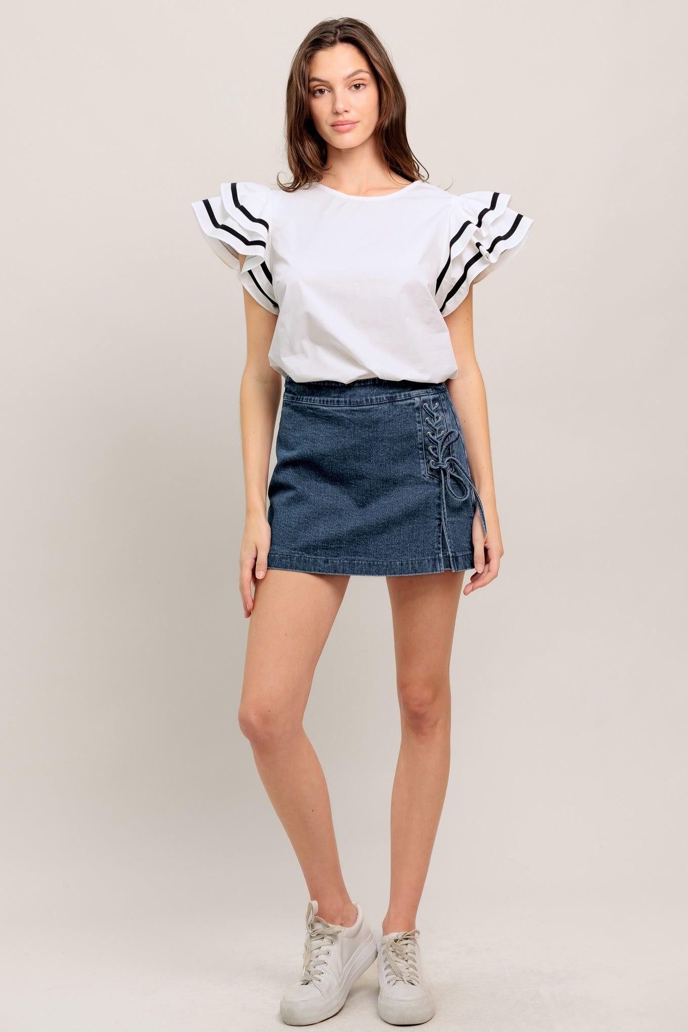 NICE AS CAN BE WOVEN TOP