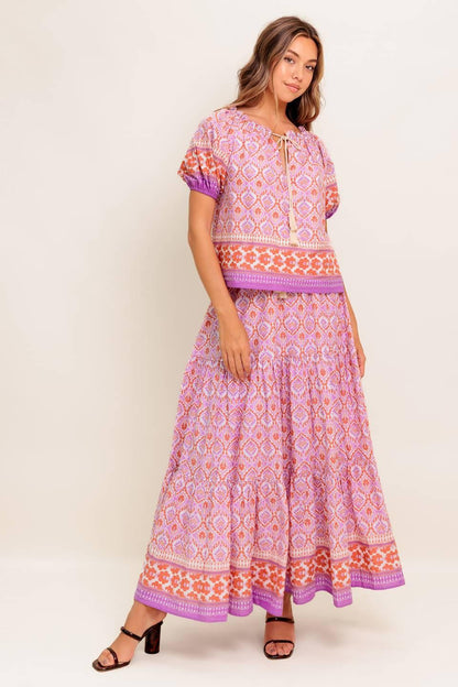 WHISPERING LAVENDER WOVEN TOP
