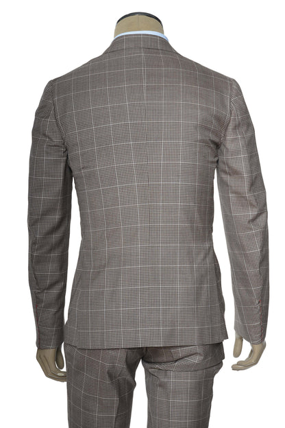 Isaia Windowpane Box Check Wool-Silk Suit