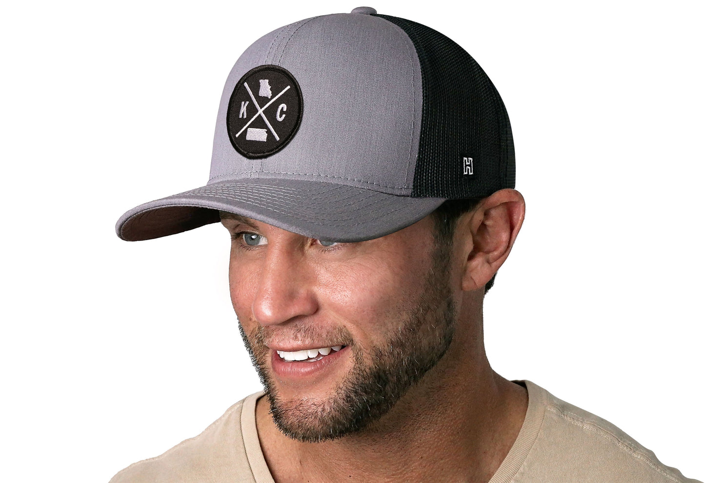 Kansas City Trucker Hat  |  Gray-Black KC X Snapback