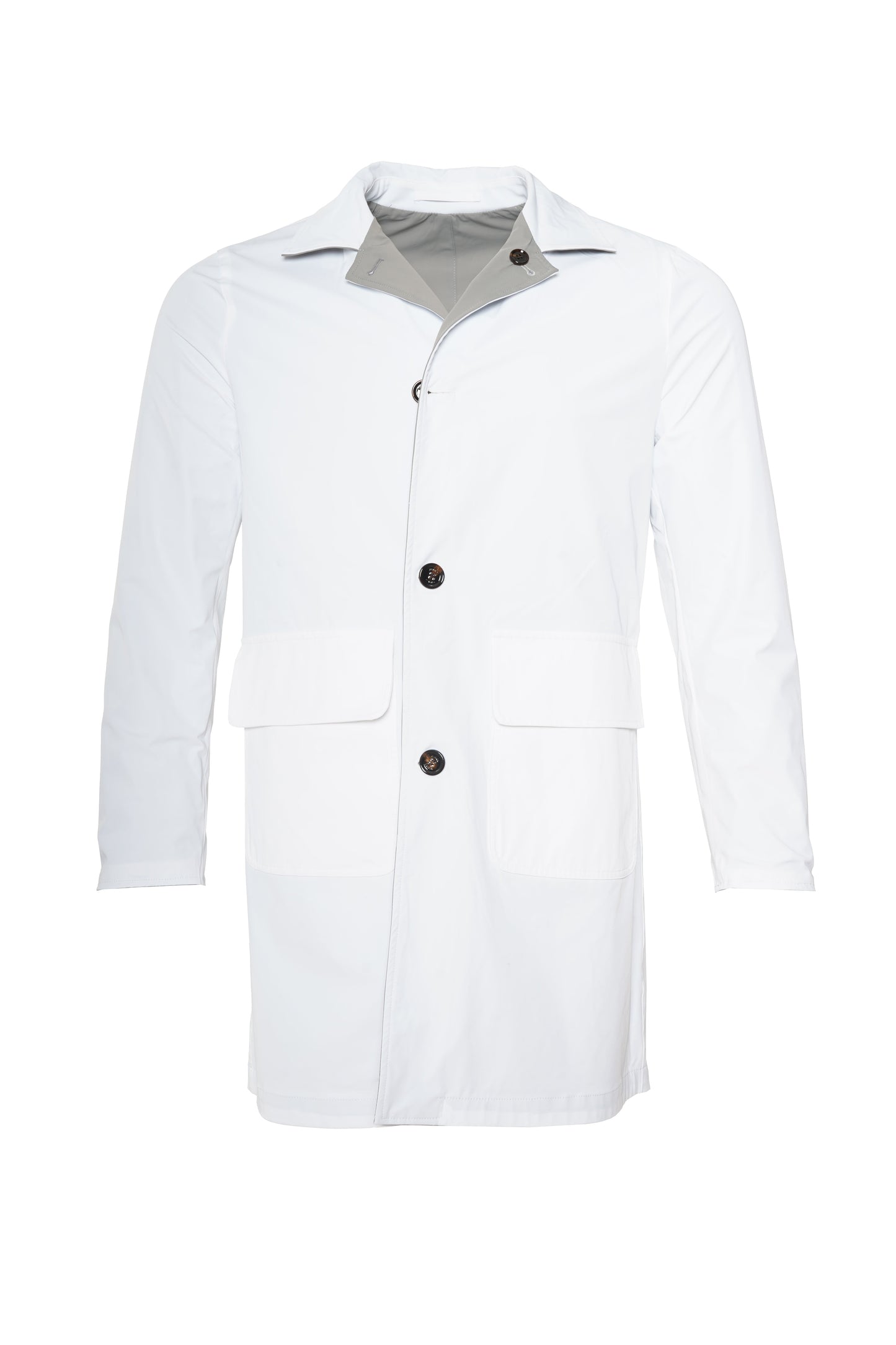 Kired Kim Solid Nylon Reversible Button Up Overcoat