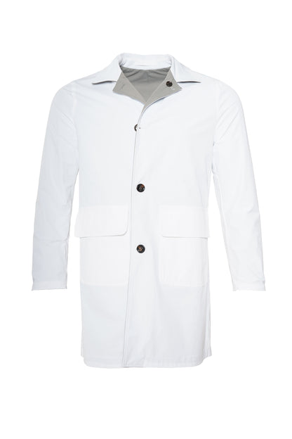 Kired Kim Solid Nylon Reversible Button Up Overcoat