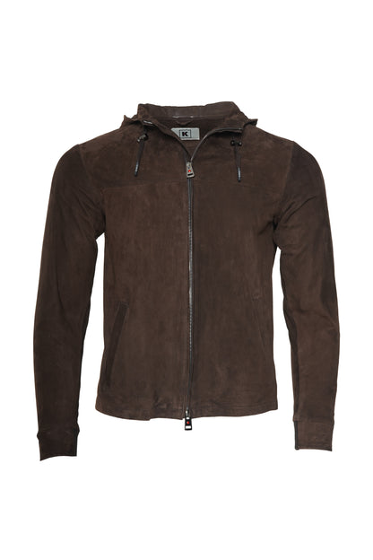 Kired Olek 1 Solid Suede Hooded Zip-Up Light-Jacket