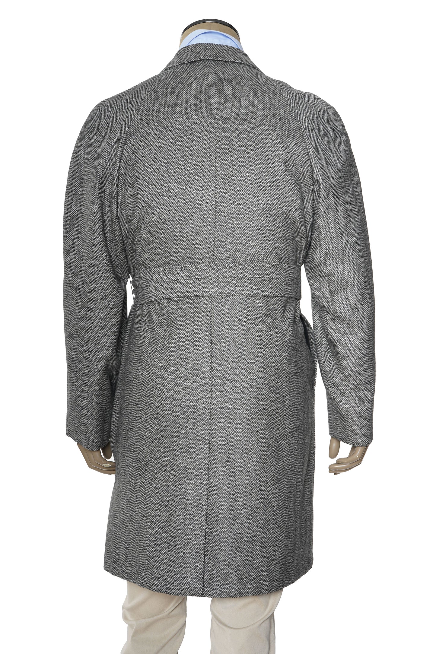 Kiton Herringbone Button Down Overcoat