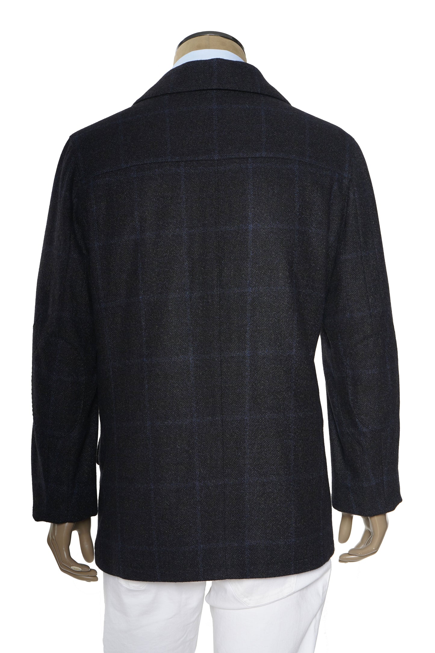 Kiton Windowpane Double Breasted Cashmere-Silk Jacket