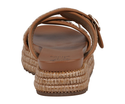 Lorena Multi Woven Double Band Slide Platform Sandals