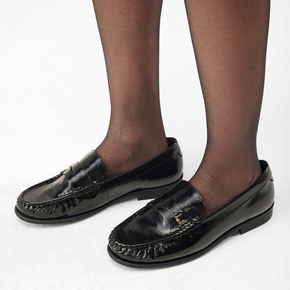 Loyal West LEATHER LOAFERS - BLACK