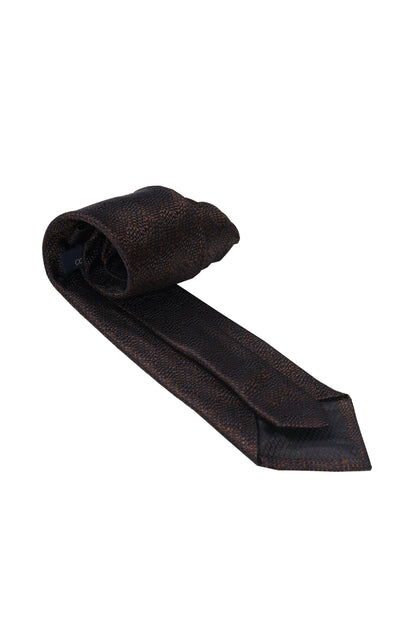L'UOMO di COLOSSO PISANO Shadow Diamond Weave Silk Tie