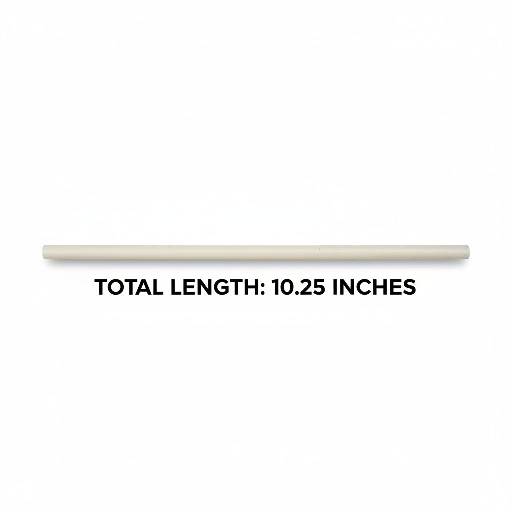 Wrapped 10.25'' x 0.27'' Compostable White Giant Drinking Straws - 1,850 Count