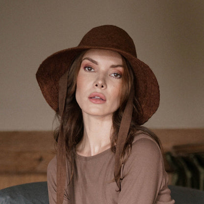 The Meg Jute Straw Hat In Burnt Sienna